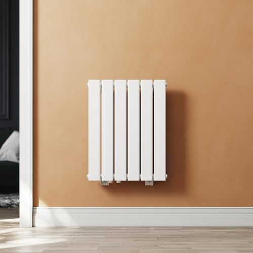 SUNXURY Badheizkörper 600x465 mm Vertikal Heizkörper Flachheizkörper Klein Seitenanschluss Handtuchwärmer in weiss Design Paneel Einlagig Wandheizkörper