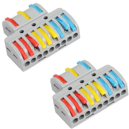Lot de 2 pinces de connexion 3 en 9 sorties avec levier, bornes de connexion, raccord rapide