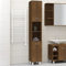 Myheimly Badschrank mit viel Stauraum, Schrank für Badezimmer, Badezimmermöbel Badmöbel Hochschrank Bad Braun Eichen-Optik 30x30x179 cm Holzwerkstoff