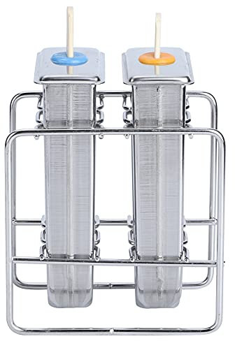 KIMISS 2 Paletas de Hielo, Molde de Helado de Acero Inoxidable 304, Paletas, Fabricantes de Bricolaje, Máquina para Hacer Cremas, Moldes para Paletas de Acero Inoxidable con Juego de