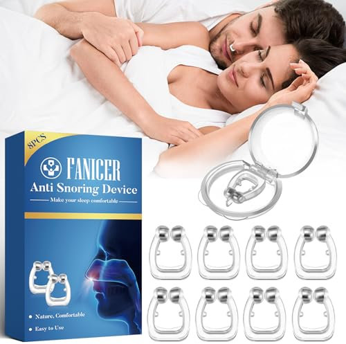 8 PCS Schnarchstopper Anti Schnarch,Schnarch Stopper, Wiederverwendbares Anti Schnarch Nasenspreizer, Anti Schnarch Nasenclip, Anti Snoring, Verhindern Schnarchen, Nasenklammer gegen Schnarchen