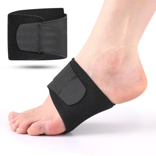 SGERUFZ 1 Doppeltes Fußgewölbekissen, Bandage für Plantarfasziitis, verstellbare Fußgewölbestütze, für Frauen und Männer, Flachfußbandage für Plattfüße, Linderung von Fußgewölbeschmerzen
