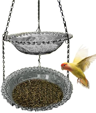 Cuenco para para pájaros – Decoración Decorativa para Patios, Accesorio para pájaros Interiores, Bandeja para terraza, construcción Base no Estable, Generoso Soporte líquido sin Salpicaduras