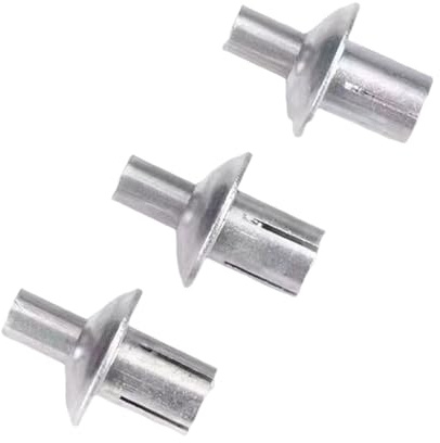 Zymoplas Rivetti ad espansione con nucleo in alluminio a testa tonda da 50 pezzi Set di chiodi con azionamento a martello Rivetti ad espansione con testa tonda piatta in lega di alluminio