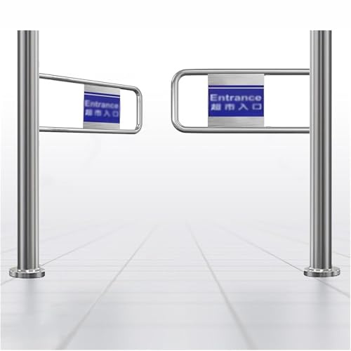 Portail double battant en acier inoxydable, entrée sécurisée de supermarché, 100 x 97 cm, accès à ressort pour bibliothèque et zones à fort trafic