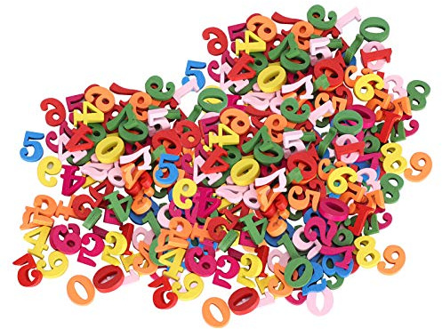 CHICIRIS Bottoni con Numeri in Legno Set di 300 Bottoni in Legno Fai-da-te Durevoli Decorati a Mano per Abbigliamento, Cucito e Decorazione della Casa