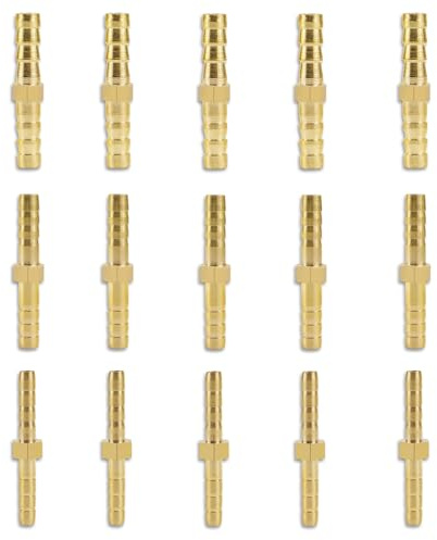fKiZanthene Set di connettori per tubi in ottone con collegamento dritto, tre misure, quattro mm, 6 mm, sei mm, per la riparazione e applicazioni in giardino