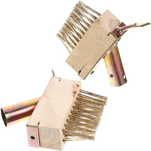 TOYANDONA Cepillo de Alambre de Acero para Desherbar Jardín, 2 Piezas Gancho, Herramienta para Eliminar Musgo en Adoquines y Limpieza de Patios Exteriores