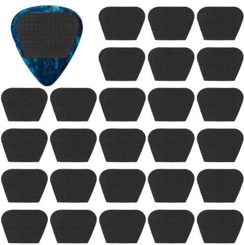 CREATCABIN 32 Support pour Médiators de Guitare Grand Format en Silicone Souple Réutilisable Antidérapant et Auto Adhésif pour Une Prise en Main Ferme. Accessoires pour Instruments de Musique Noir