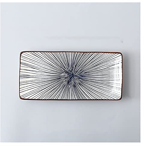 saditesdk Dinner Plates Crockery Party Dinner Dishes Tableware Set Japanese Sushi Plate Creative Underglaze Rectangular Dish Household Cold Plates 1 PC Dishes Dessert Plates，A