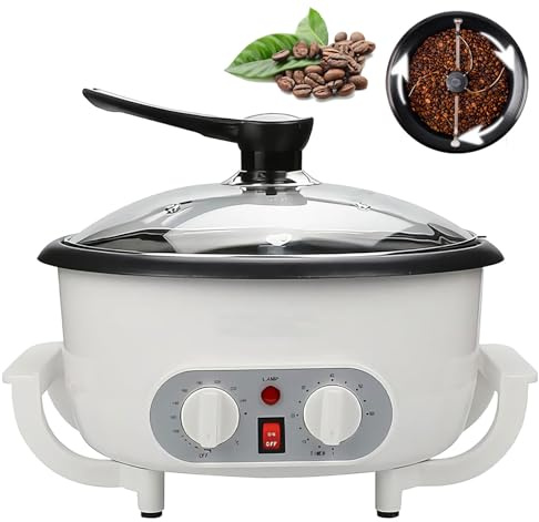 Tostadora de Granos de Café 750G, Tostadora Eléctrica de Granos de Café con Temperatura Ajustable de 100-240 ℃ y Temporizador de 0-60 Minutos, Tostadora de Alimentos de Granos Para Nueces Cacahuetes