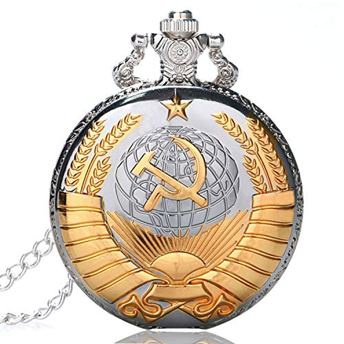 Distintivo Comunista unione Sovietica falce martello di orologio da tasca per uomo regalo