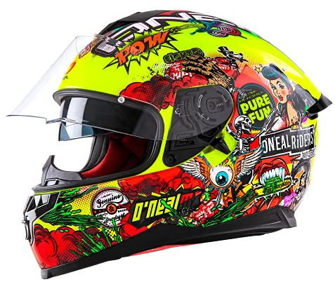 O'NEAL | Motorradhelm | Enduro Adventure Street | ABS-Schale, integrierte Sonnenblende | Challenger Helmet | Erwachsene | Crank Neon-Gelb | Größe M