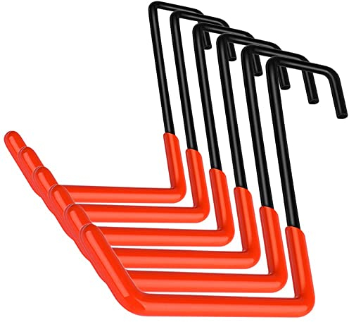 EJG 6 Stück S-Haken Garage Storage Haken, Robust Doppelhaken Wandhaken Elektrowerkzeugen DIY Garage Organisation (Orange)