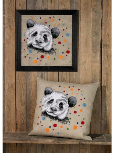 Permin broderikudde korsstygn broderiförpackning panda räkningsmönster