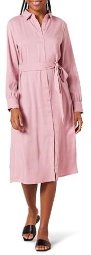 Amazon Essentials Abito Chemisier Midi a Maniche Lunghe in Georgette Donna