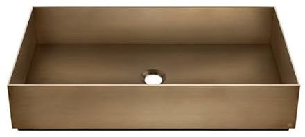 Gessi 316, Lavabo de sobremesa de acero inoxidable 600x400mm, 54606, Color: Bronce cálido cepillado PVD