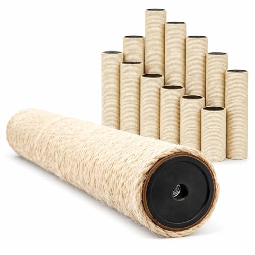 eyepower Sisal Ersatzstamm für Kratzbaum - 35 cm Ø 9,2 cm M8 - Pfotenfreund Kratzstamm rund Ersatzteil für Katzen - 100% Natur Ersatz Sisalstamm für Katzenbaum - Kratzsäule Sisalsäule Katzenkratzbaum
