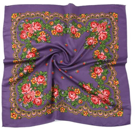 PETOSA Pañuelos cuadrados rusos para la cabeza, diadema ucraniana, hiyab musulmán, pañuelo tradicional, chales, envolturas de tela