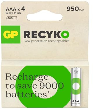 GP Batteries Recyko 950 AAA Slim Pen Ni-Mh Akku 1.2 Volt, 4er Karte