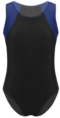 Nyeemya Kinder Jungen Ballettanzug Sportbody Ärmellos Trikot Tanz Body Gymnastik Overall Ganzanzug Turnanzug Wettbewerb Tanzkleidung Navy blau 170