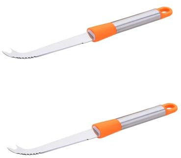 IMIKEYA 2 Pièces coupe-fromage en acier inoxydable coupe-beurre trancheuse à beurre coupe fromage couteau fromage couteau à fromage Coupe-fromage pour Brie et fromages fermes Orange