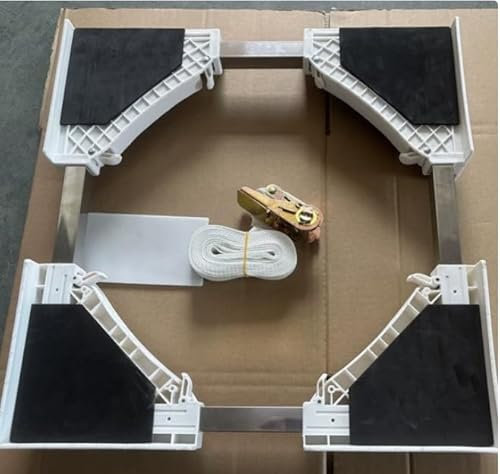 Zikenis Kit Superposition Lave Linge Seche Linge Universel, Support SecheLinge sur Lave Linge avec Sangle a Cliquet, Réglable 45-70cm Cadre de Connexion pour Lave Linge et Sèche Linge