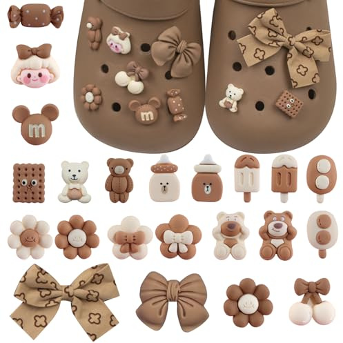 HTTDSLF 21 Stück Schuhanstecker, Kawaii Schuh Charms, Bunte Pins für Anstecker, Schuhanhänger, DIY Schuh Charms für Clogs, Süße Accessoires in Verschiedenen Designs, für Mädchen Frauen Kinder