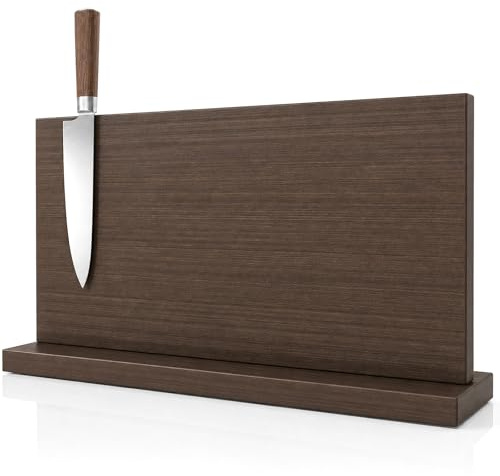 THMINS Gran soporte magnético para cuchillos, bloque magnético de doble cara, estante universal multifunción de presentación para el mostrador de la cocina (gris oscuro)