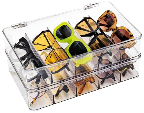The Useful Co. UCO Glasses Case, Clear Stackable Storage Drawer for Accessories, Sunglasses Organizer and Watch Case, Jewelry Organizer