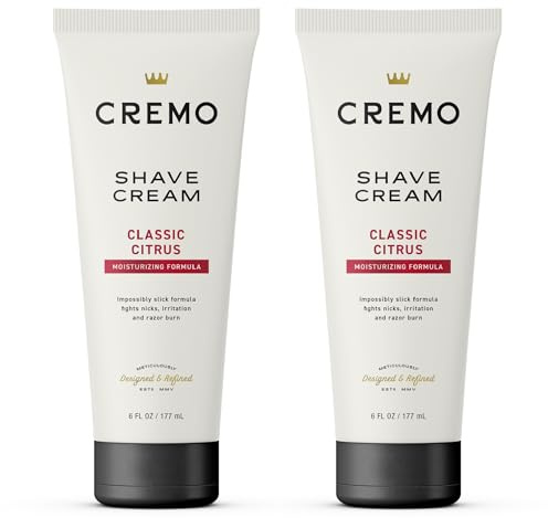 Cremo Shaving Cream Mens, Astonishingly Superior Ultra-Slick Shaving Cream for Men, Fights Nicks, Cuts And Razor Burn, 6 Fl Oz (2 Pack)