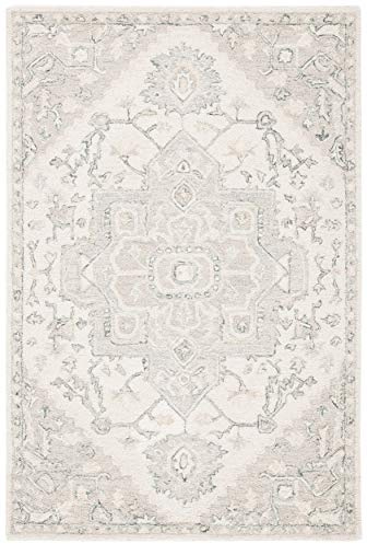 Safavieh Alfombra Tradicional para salón, Comedor, Dormitorio, colección Micro-Loop, Pelo Corto, Color Marfil y Beige, 60 x 110 cm