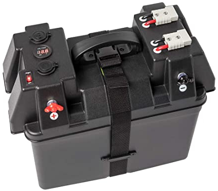 WATTSTUNDE Akku Batteriebox für 100Ah AGM Batterie - für Wohnmobil, Camper, Bootsmotor Elektromotor Aussenboarder (BAX110)