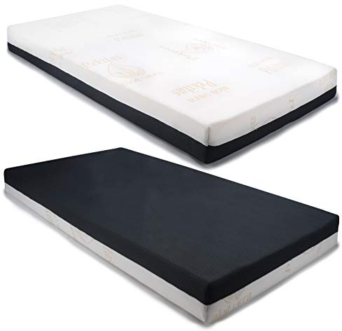 PEKITAS Materasso per lettino 60 x 120 cm spessore 10 cm doppio lato aloe-3D fodera lavabile traspirante ferma bambino, Materassino per Neonati