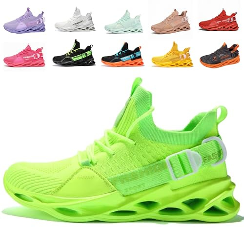 Turnschuhe Herren Damen Sportschuhe Laufschuhe Atmungsaktiv Leichtewichts rutschfeste Gym Fitness Schuhe Fashion Luftpolster SneakerG133 Green 39