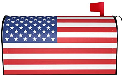 Mailbox Cover, Retro American Flag Mailbox Covers Magnetic Mail Wraps Post Garden Decor 21x18 in