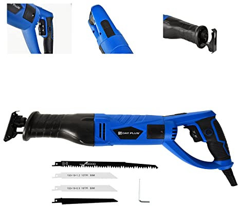 Sierra de sable, para cortar madera, perfiles de aluminio, sierra sable electrónica, sierra universal profesional, 750 W, (velocidad de ralentí, 0-2700/min, capacidad máxima de sierra: 5 mm, carrera