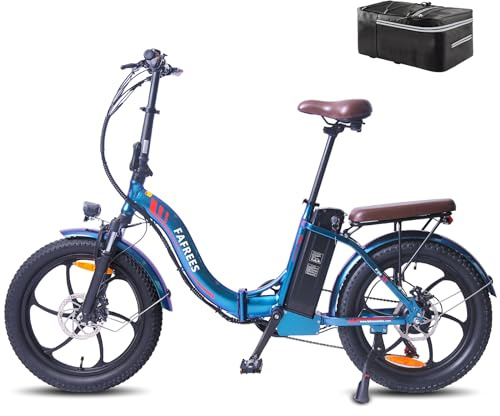 Fafrees Bicicleta eléctrica Plegable F20 Pro Fatbike para Mujer, 20 Pulgadas con batería de 36 V, 18 Ah, Plegable, 250 W, Shimano 7S, Bicicleta eléctrica de 25 km/h