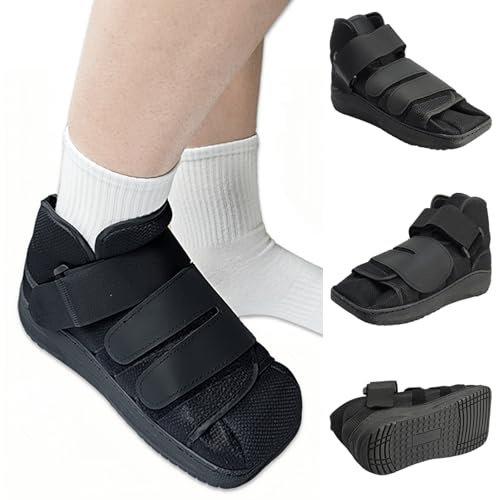 Lixinsunbu Stängd tå Post Op promenadsko - lätt ortopedisk fotstövel med hård sula för sliten tå, metatarsal stressfrakturer, fotstöd och brutet fotstöd för män och kvinnor (S)