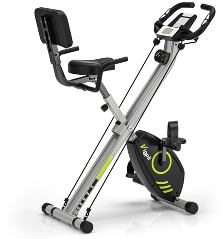 Wenoker Heimtrainer,Hometrainer Fahrrad,Heimtrainer Fahrrad Klappbar mit LCD Display und Handpulssensoren, Ergometer Heimtrainer Klappbar für Anfänger und Senioren