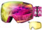 OutdoorMaster Heron Skibrille mit 2 Gläsern, rahmenlos, magnetisch austauschbare HD Toric Lens, OTG Snowboardbrille für Männer & Frauen, 100% UV-Schutz Snow Goggles (RevoPink Vlt 13% + Gelbe Linse)