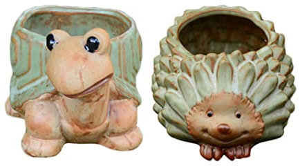 ibasenice 2pièces Pot De Fleurs Céramique Animal Support pour Plantes Vertes Intérieur Pot De Table Original