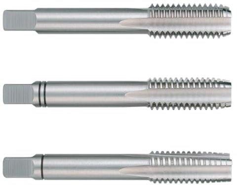 M Gewindebohrersatz DIN 352 HSS geschliffen Linksgewinde zur Bearbeitung und Gewinderherstellung in Metall und Kunststoff.
