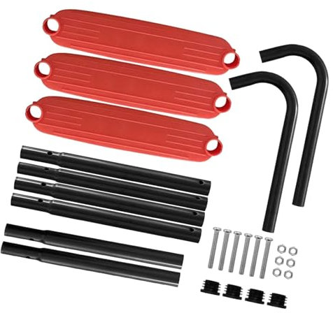 perfk Scala per Trampolino per Bambini con 3 gradini 40,5x13,8 Pollici Montaggio Semplice per trampolini rettangolari Rotondi Kit Fai da Te Robusto, Orangina