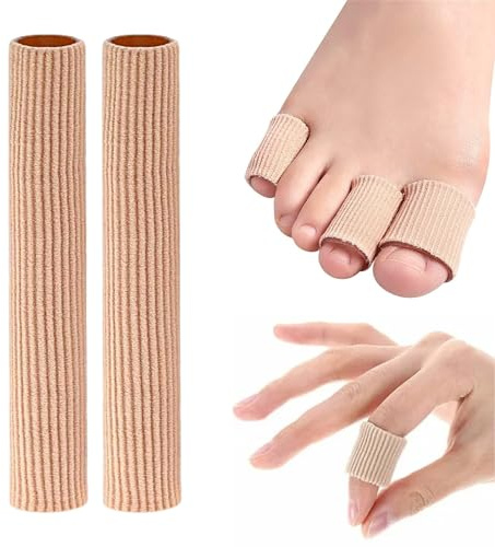 Silicone Toe Protectors for Women & Men, 2PCS Cut-to-Fit Toe Covers, Caps, Sleeves for Corn, Blister, Callus, Hammer Toe Pain Relief, Multi-Size Tubular Bandage for Toes and Fingers