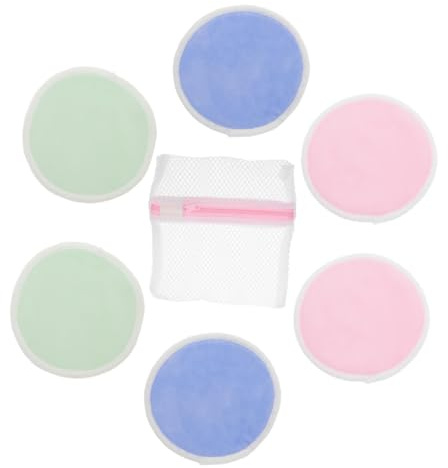 BEBEMOKO 7 pièces Lot Cotons Démaquillants Lavables Fibre Végétale Pads Réutilisables Doux et Écologiques avec Pochette de Rangement Accessoires Maquillage pour Femmes Nettoyage et Soin