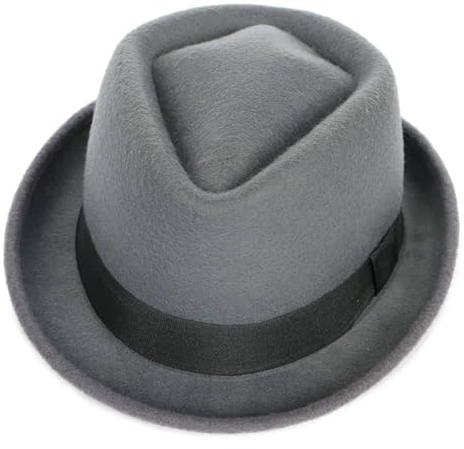 VMDVBNA Klassisk hatt för män, solid, vinter, kortärmad, jazz, hög passform, svart filtmössa för karneval
