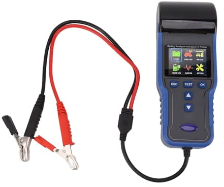 Alomejor Analyseur de Batterie Automatique Numérique, Matériau ABS, Testeur de Batterie de Véhicule Multifonctionnel avec Quatre Fonctions pour Batteries de Voiture et de Camion 12 V 24 V