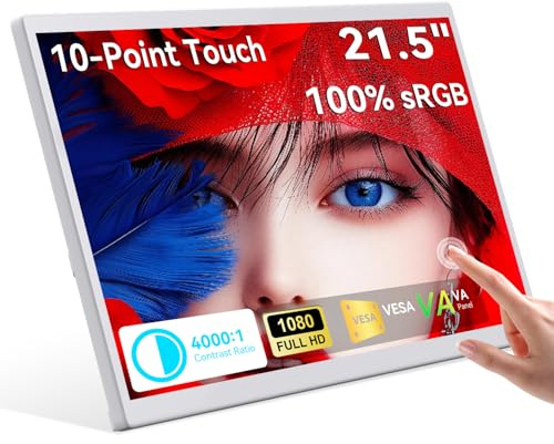 Monitor Touchscreen, 21.5 Pollici Schermo Computer 1080p con Supporto VESA