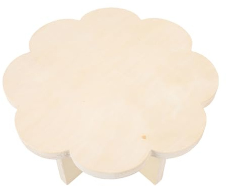 Qcwwy Soffbord Litet Sidobord Vikbart Blomsterbord Blomsterdesignbord Massivt trä Robust Bärbart Campingbord för Utomhuspicknick med Enkel Montering Blomformad Picknick